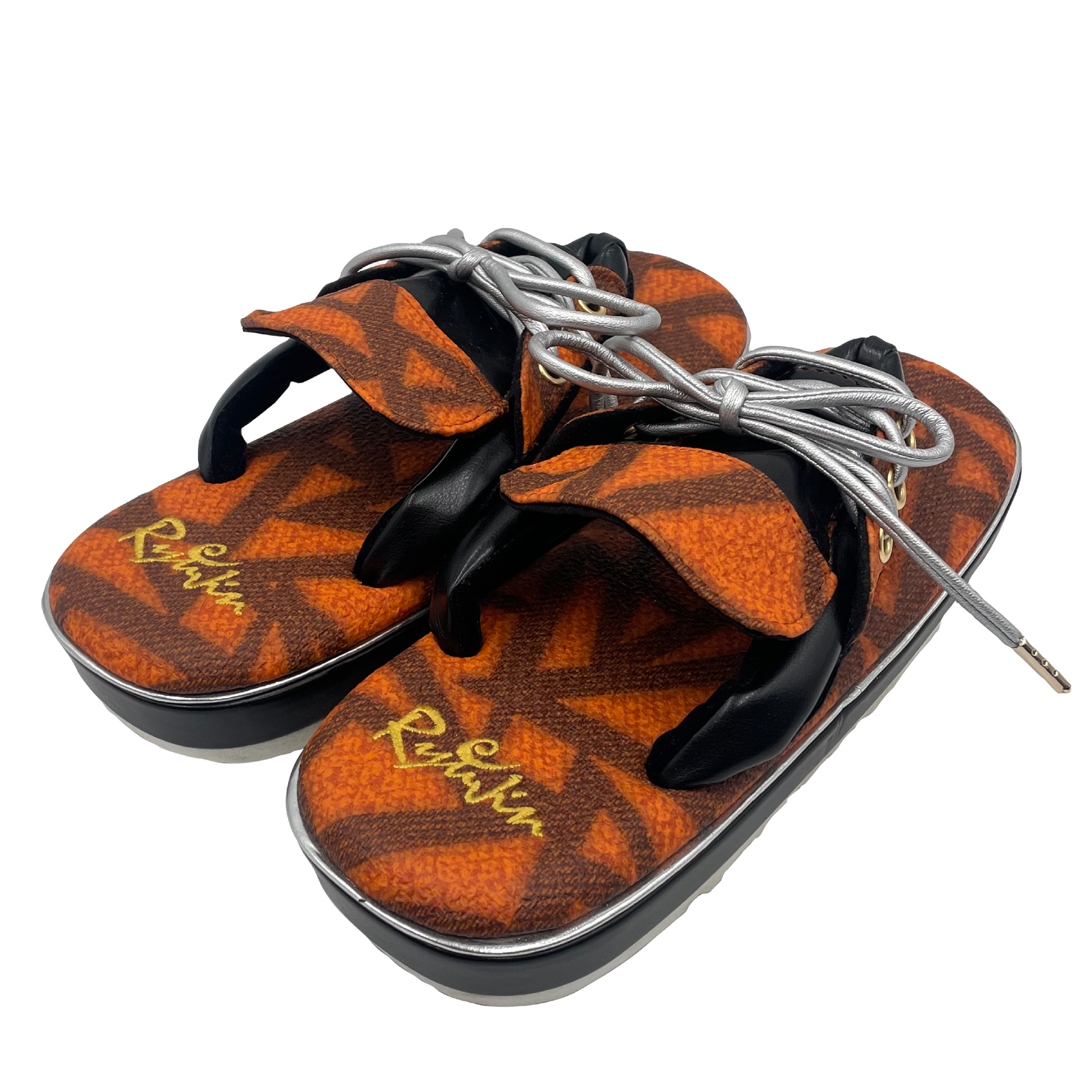 スニーカーメンズ雪駄 ベーシックアクセント（orange）