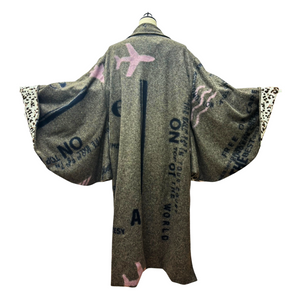 Ryujin 2025きものコート(leopard)グレー