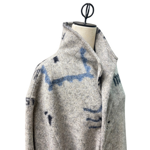 Ryujin 2025きものコート(leopard)ライトグレー