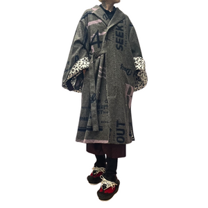 Ryujin 2025きものコート(leopard)グレー