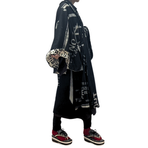 Ryujin 2025きものコート(leopard) ブラック