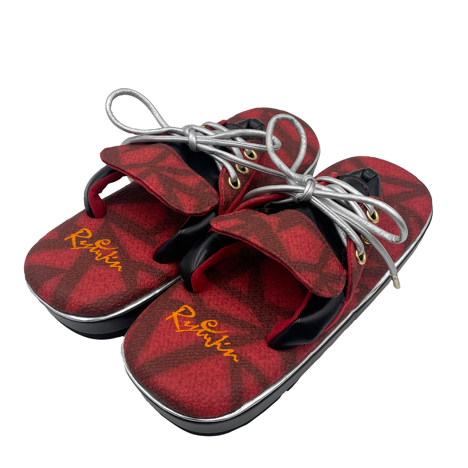 スニーカーメンズ雪駄 ベーシックアクセント（Red）